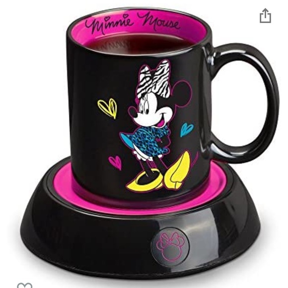 Disney Retro Neon Minnie Mouse Tea Coffee Mug Warmer Warming Plate - Picture 1 of 5
